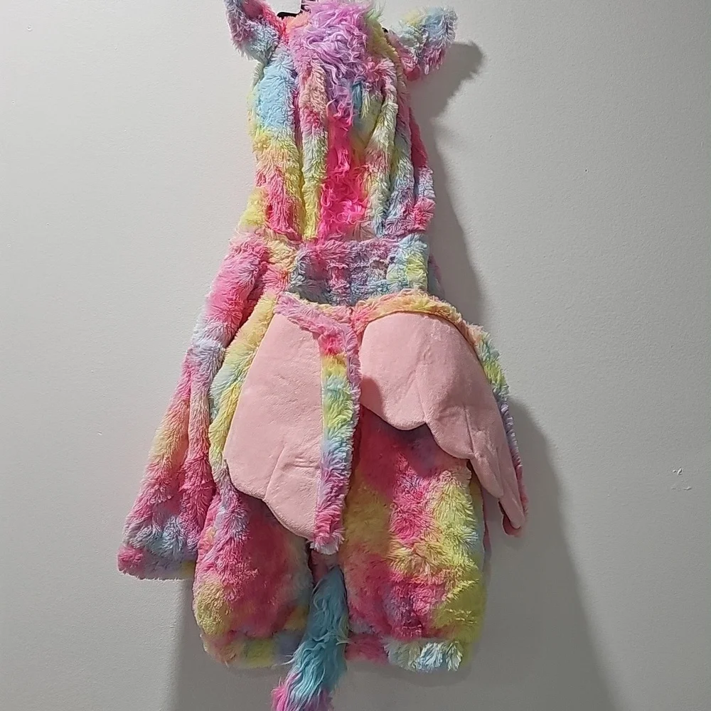 Infant Girls Size 12-18m Hooded Pullover‎ Plush Unicorn Halloween Costume